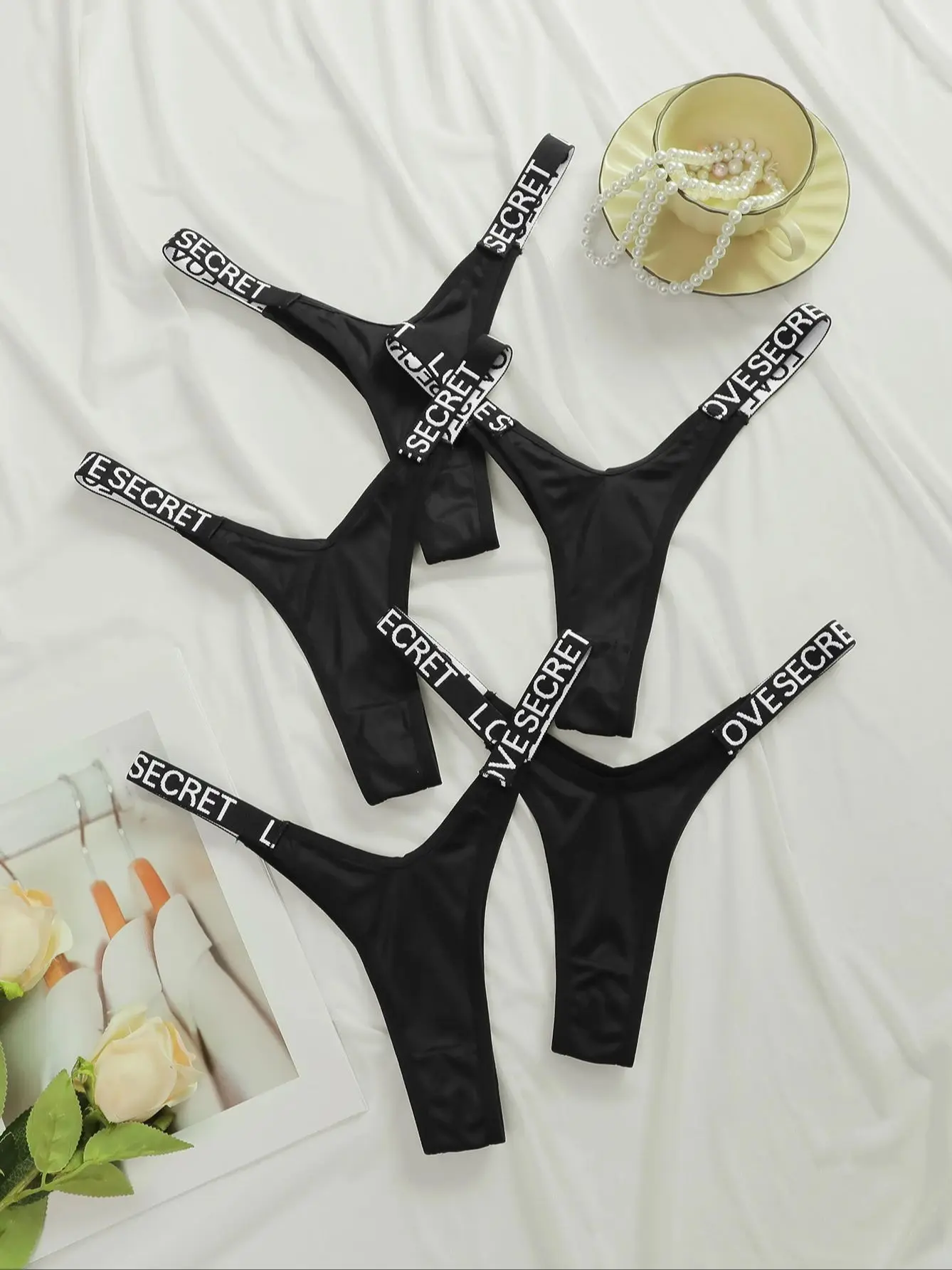 Женские трусы-стринги с низкой посадкой 5 шт