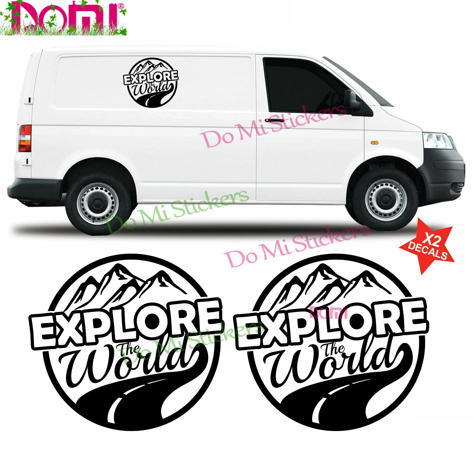 

Large Explore The World Window Motorhome Camper Van Vinyl Decal Sticker Graphics Die-Cut Waterproof PVC