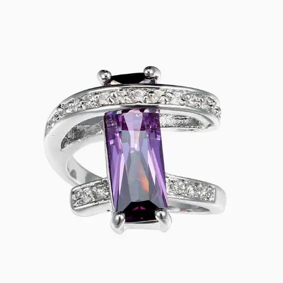 Фото Серебряные кольца Luckyshine с квадратными камнями: перидот, гранат, аметист, зеленый кварц – идеальный подарок на праздник №5