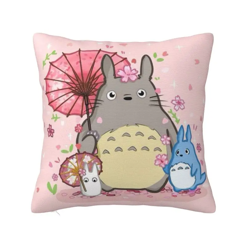 

My Neighbor Totoros Pillow Case Home Decoration Miyazaki Hayao Anime Studio Ghibli Logo Luxury Cushion Cover Square Pillowcase