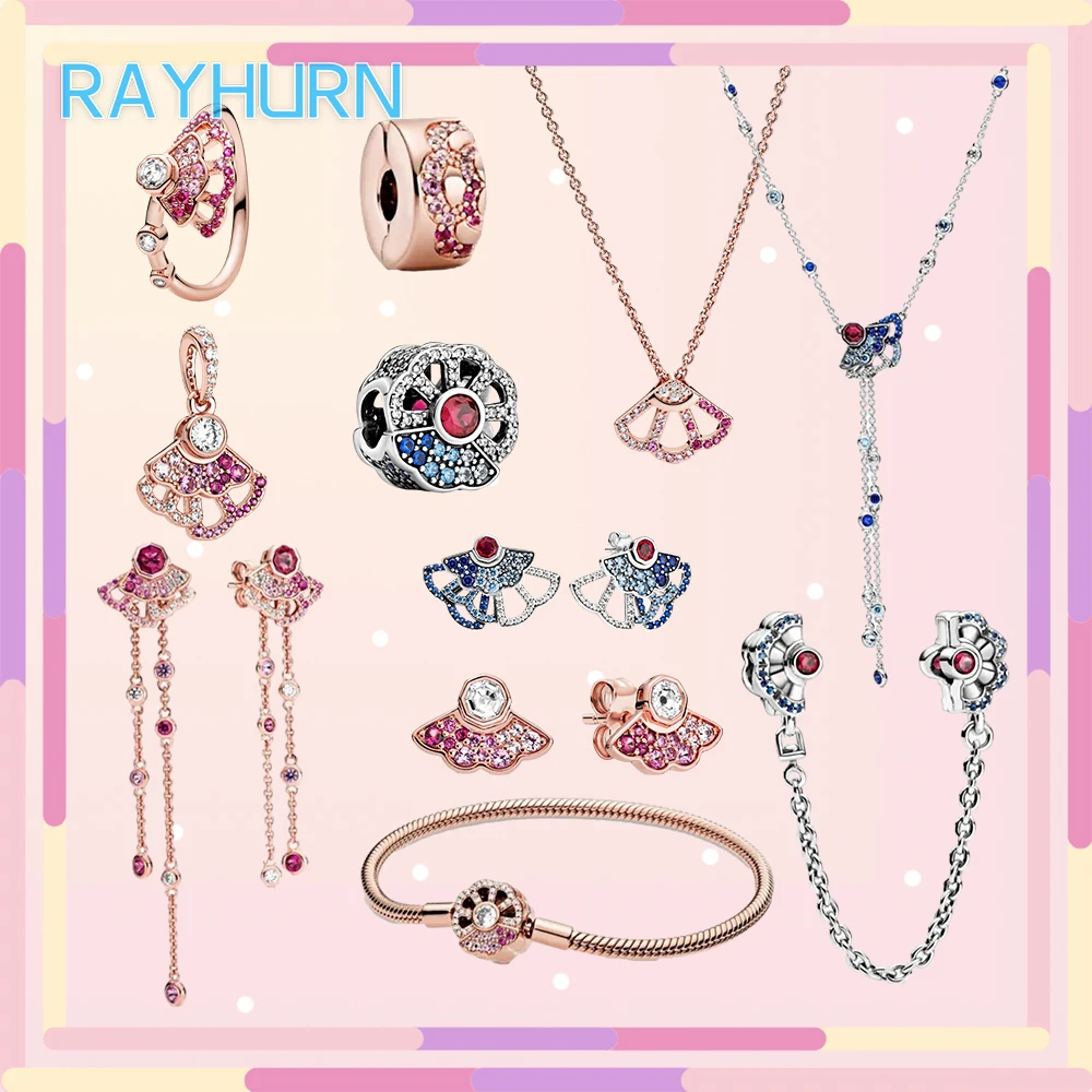 

Женский браслет «сделай сам», браслет из серебра 925 пробы с инкрустированными бриллиантами в форме фестона цвета розового золота, свадебный...