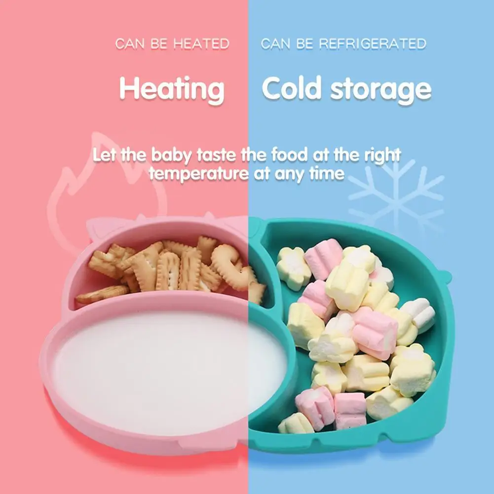 

Children's Sucking Disc Divided Bowl Tableware Complementary Food Baby Drop-Resistant Eat Training Feeding Dinnerware Set