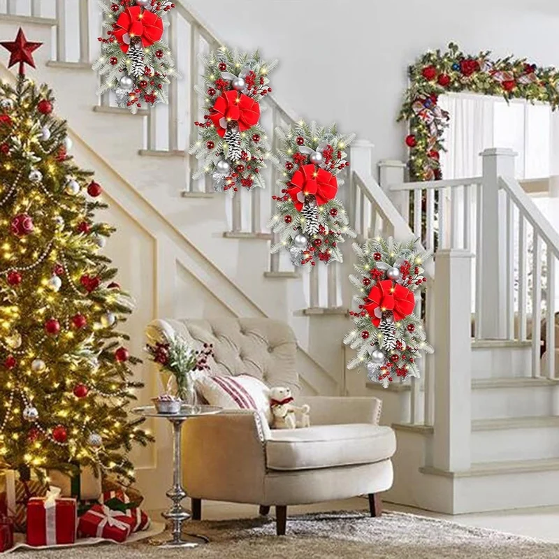 

Беспроводная подсветка для лестницы, рождественские венки для входной двери, подвесные украшения для дома и улицы