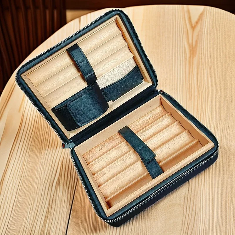 Фото Humidor Кедровый кожаный увлажняющий крем Портативный восьми упаковок сигар №3