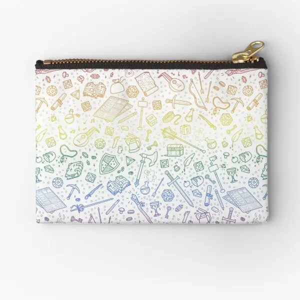 

Tabletop Rpg Pattern Rainbow Zipper Pouches Bag Small Underwear Coin Key Wallet Packaging Pocket Panties Money Women Cosmetic