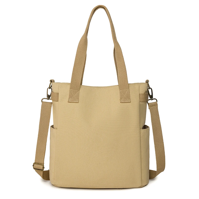 New Women's Bag Shopper Simple Fashion Zipper Handbags Lady's Message Bag Canvas Large Capacity Tote Shoulder Bags For Women