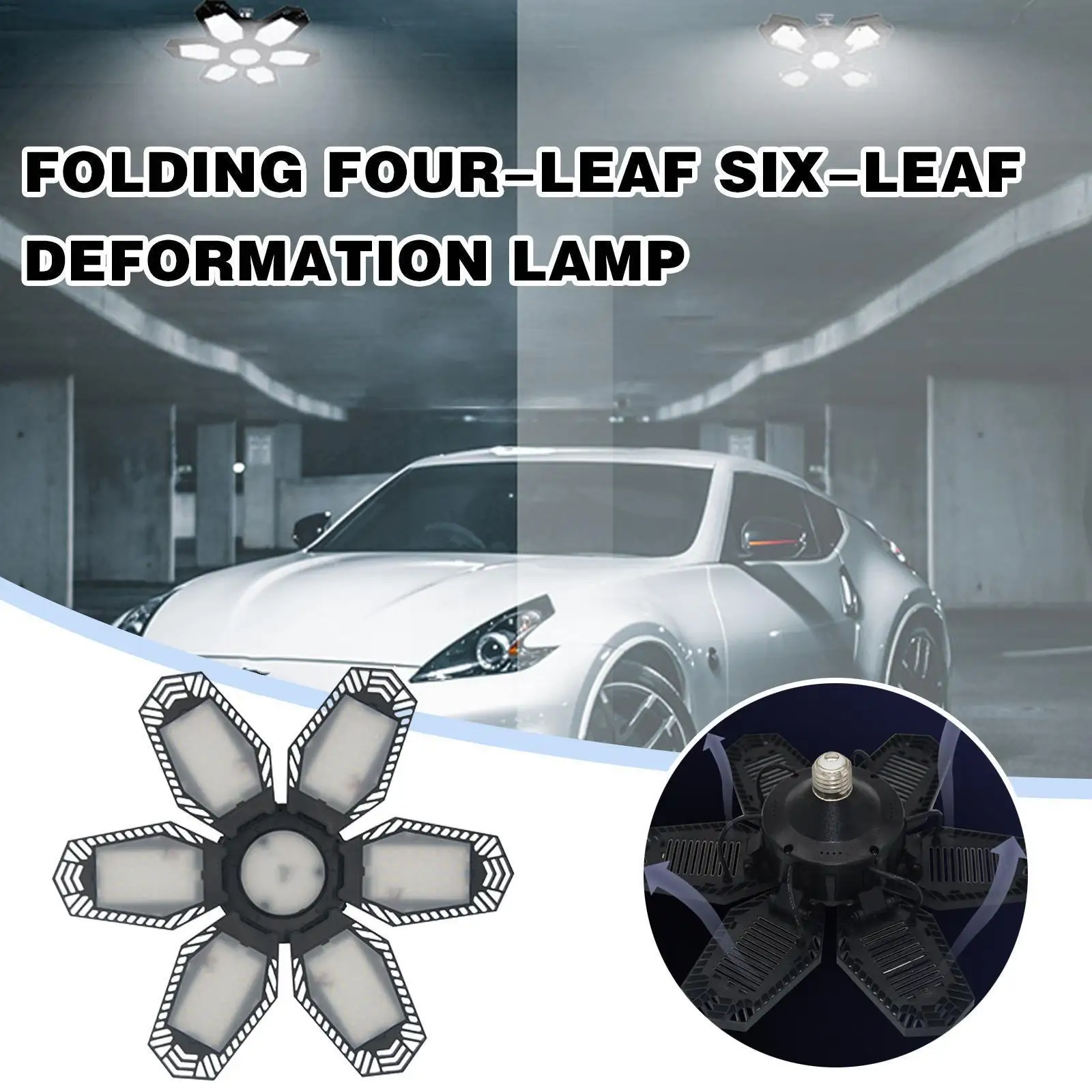 

150w Led Garage Light Lamp E27/e26 5000lm Adjustable Ceiling Lighting Bulb Shop/storage/warehouse Deformable Workshop Light A1e7