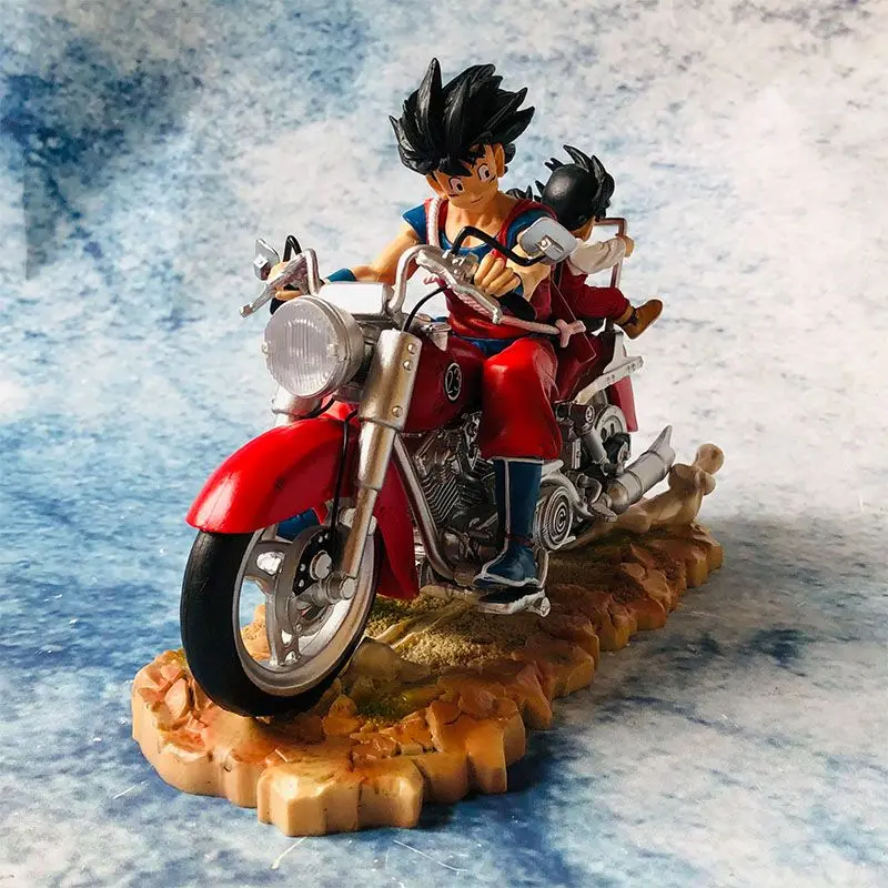 

15cm Dragon Ball Action Figure Gk Motorcycle Son Goku And Son Gohan Figure Pvc Haulage Motor Father And Son Collection Model Kid