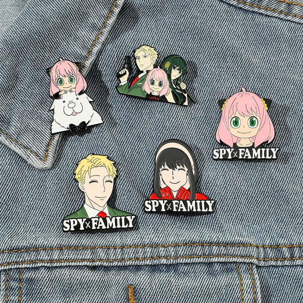 

SPY FAMILY Enamel Pins Anya Yor Loid Forger Damian Brooches Anime Figures Lapel Badges Cartoon Jewelry Gifts for Kids Friends