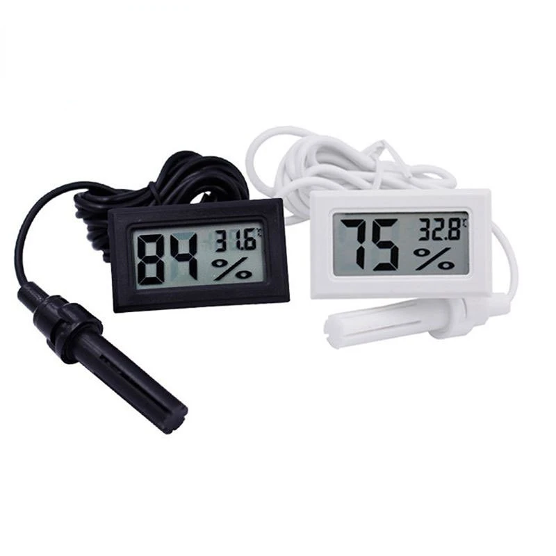 

Mini Digital LCD Temperature Sensor Tester Humidity Meter Thermometer Hygrometer Gauge Waterproof Probe for Indoor Outdoor