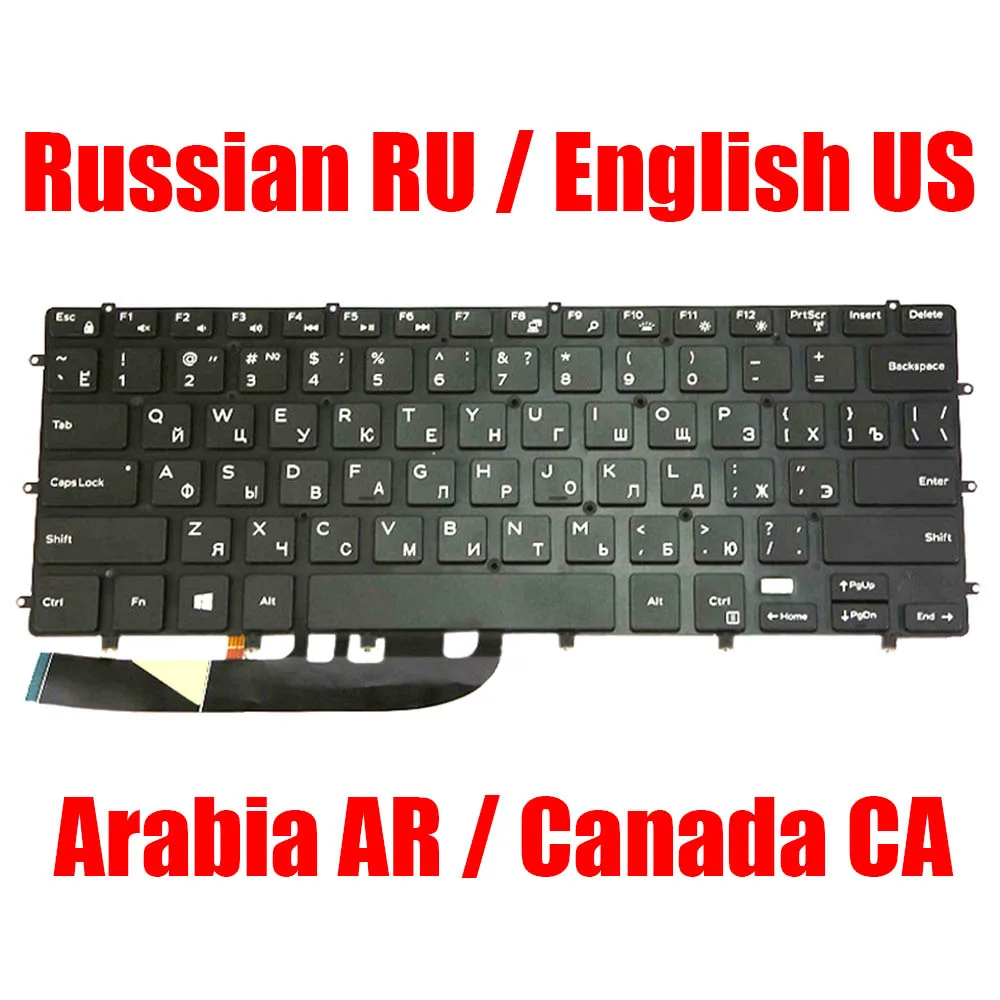 Клавиатура с подсветкой для ноутбука DELL XPS 15 7590 9550 9560 9570 Inspiron 7568 2 в 1 7558 Канада