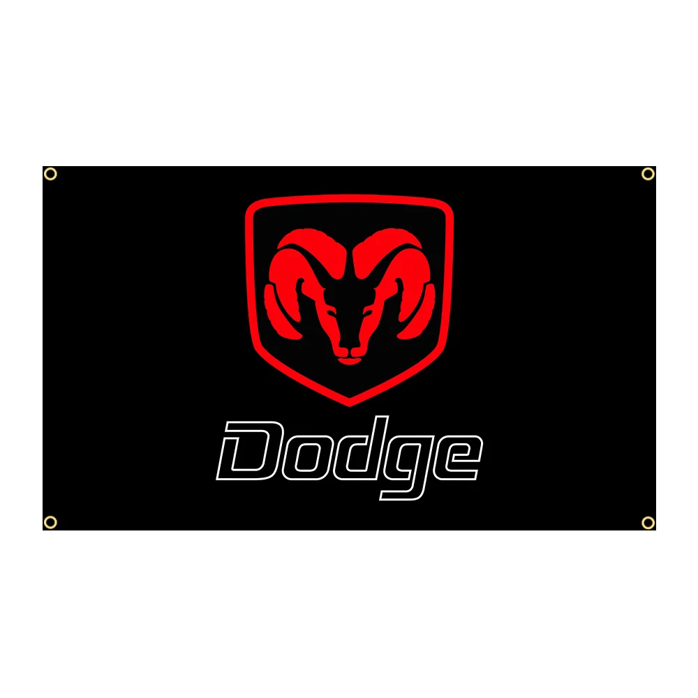 

90x150cm Dodges Antelope Black Red Flag Polyester Prlnted Garage or Outdoor Decoratlon Banner Tapestry 1