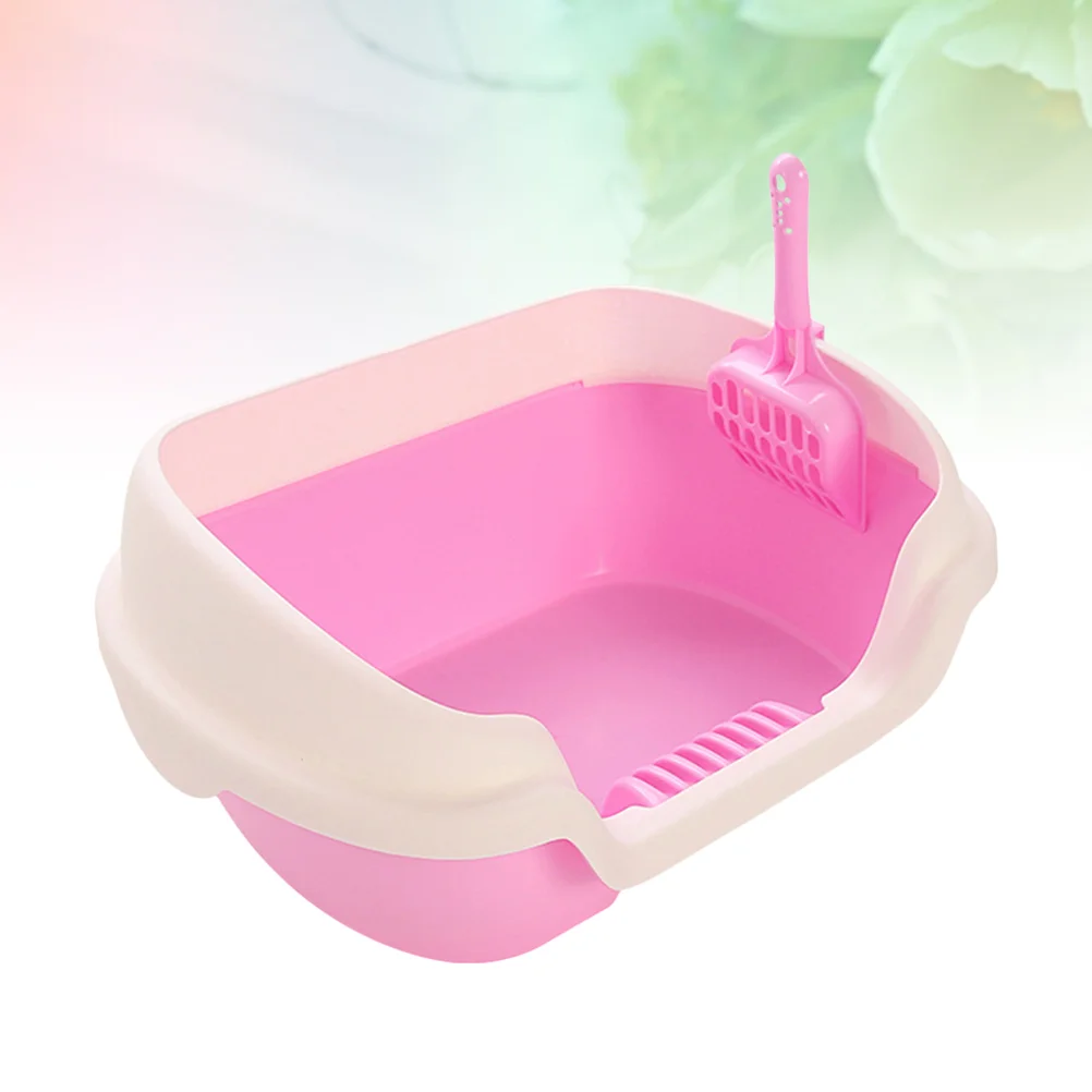

Litter Cat Box Toilet Basin Boxes Supplies Kitten Large Sifting Cats High Covered Pan Open Cleaning Enclosed Self Litterbox