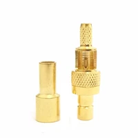 10pcs smb male plug rf connector crimp for rg316 rg174 lmr100 straight goldplated open window wholesale new