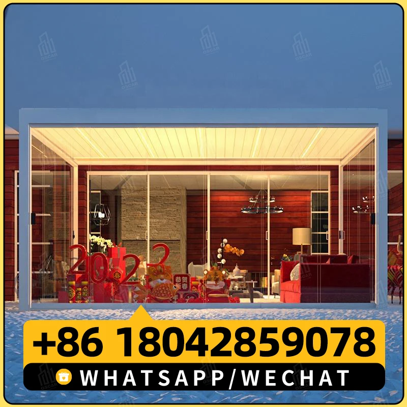 Легко собираемая автоматическая беседка для патио открытый биоклиматический