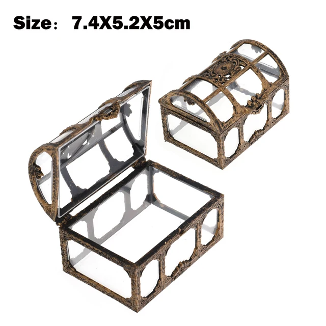 

Винтажная прозрачная пиратская коробка для хранения сокровищ, брелок для конфет для ювелирных изделий, брелок с кристаллами и драгоценными камнями, держатель, органайзер, серьги, уши