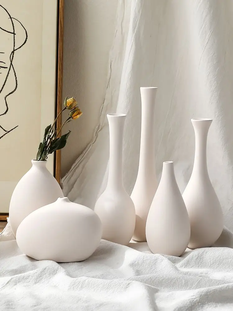 White Vase Chinese Ceramic Vase Decoration Creative Graffiti Art Living Room Decoration Home Furnishing Ornaments 2
