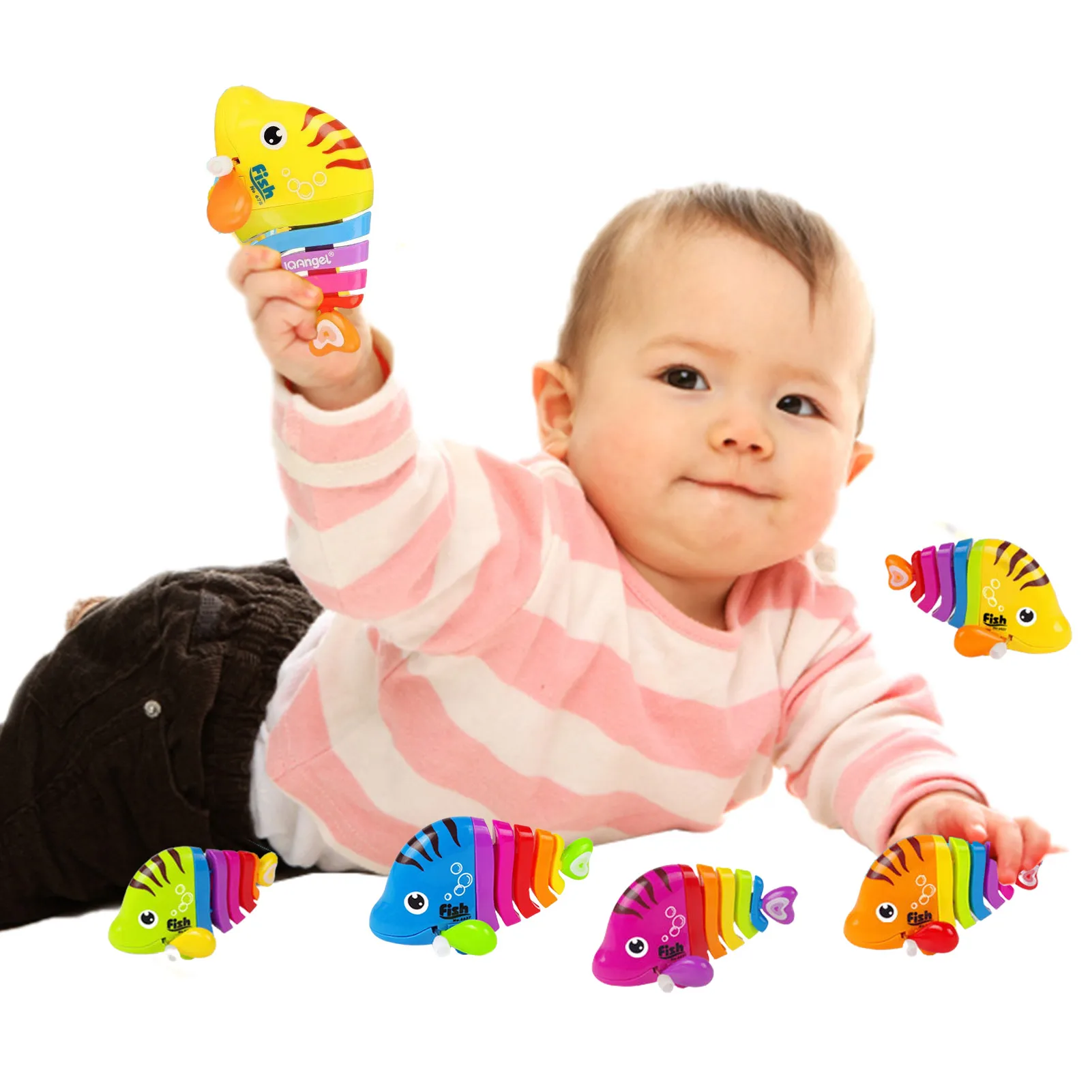 

1pcs Cute Cartoon Bath Toy Wind Up Fish for Kids Clockwork Spring Toys for Baby Bathtub Swimming Pool Water Playing Random Color