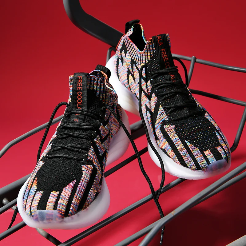 Men sport Running Shoes soft sole Big size Breathable Autumn mesh Marathon light sole Men's Sport socks shoes tenis masculino