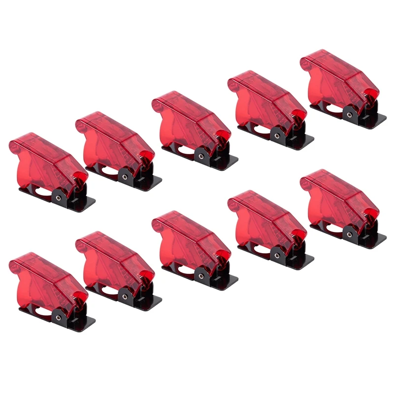 Plastic 12Mm Toggle Switch Safety Cover Protector Cap Guard 10Pcs Red