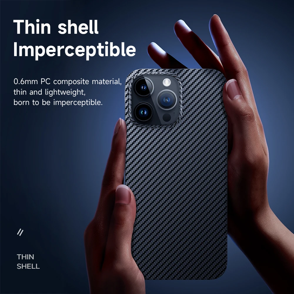 Ультратонкий Магнитный чехол HOCO из углеродного волокна для беспроводной зарядки