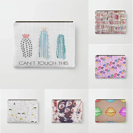 

Cactus Floral Makeup Ladies Cosmetic Bag Wash Storage Storage Bag Bridesmaid Gift Travel Portable Handbag 15x22cm