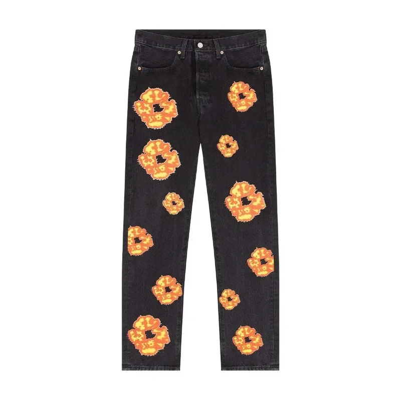 

Y2K Baggy Jeans Pants Mens Hip Hop Denim Tears Graphic Print Baggy Jeans Harajuku Gothic High Waist Wide Leg Trousers Streetwear
