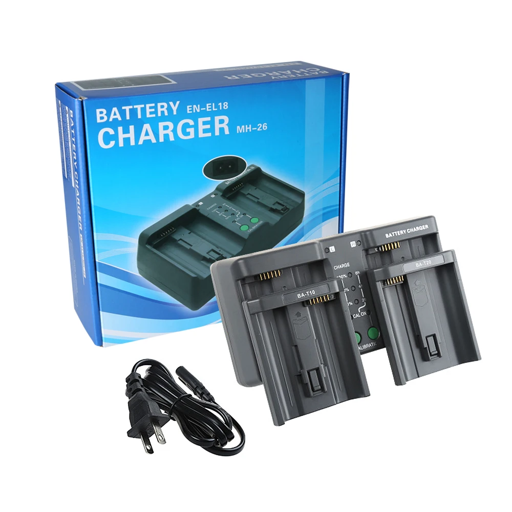 Dual Battery Charger for Nikon EN-EL18, EN-EL18a, EN-EL18b,EN-EL18D EN-EL18c, MH-26, MH-26aAK, MH-33