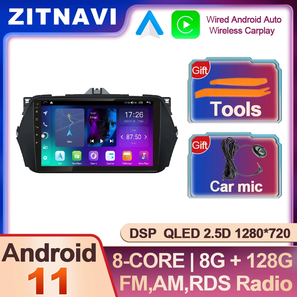 

9-дюймовый Android 11 для Suzuki Alivio Ciaz 2014 - 2019 автомобильный радиоприемник AHD No 2din мультимедийный плеер 5G WIFI ADAS видеонаблюдение GPS