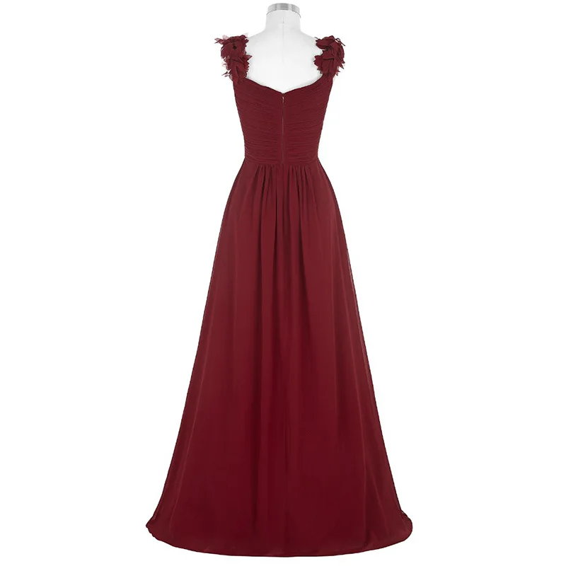 

Fashion V-neck Elegant Spaghetti Straps A-Line Sleeveless Ruffle Plus Size Chiffon Evening Prom Party Dress