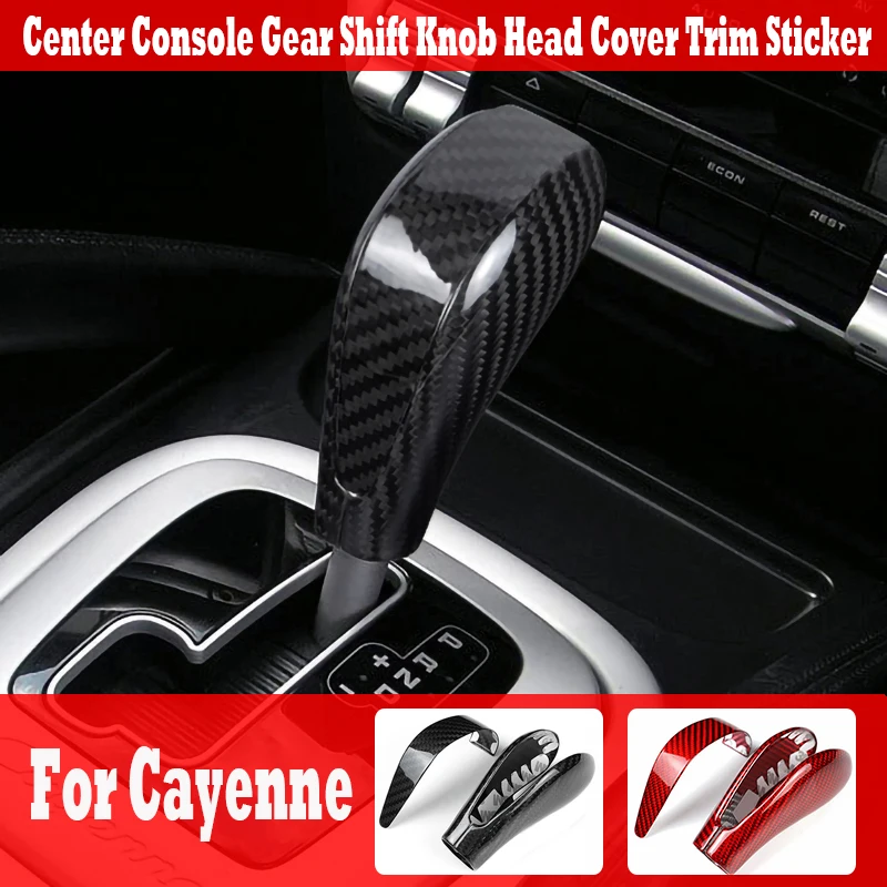 

For Cayenne 2004-2009 Real Carbon Fiber Interior Parts Car Accessories Center Console Gear Shift Knob Head Cover Trim Sticker