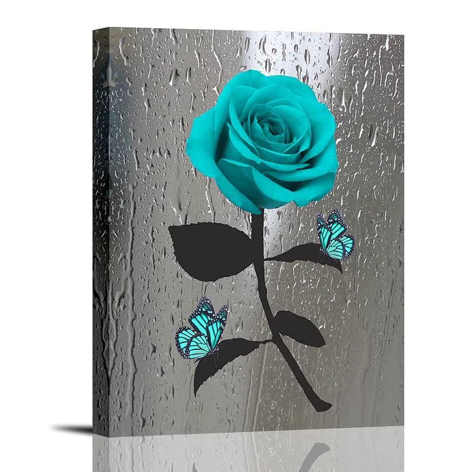 

Полностью Алмазная Мозаика Бирюза Роза Алмазная вышивка Flwoer Искусство Стразы картина Рождественская вышивка украшение для дома YG3018