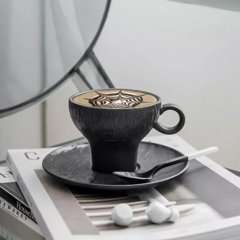 

NEW IN Ceramic Coffee Espresso Mug And Saucer Matte Drinkware Milk Tea Water Cup Set Personalized Gift 200ml Coffee Accessories