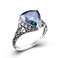 rainbow fire mystic topaz love wedding rings for women gift retro sterling silver stones ring