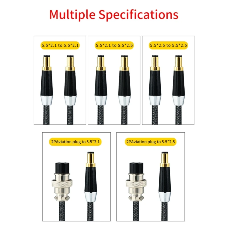 

Разъем питания T5EE 2,1 2,5 2P с удлинителем кабеля, черный шнур