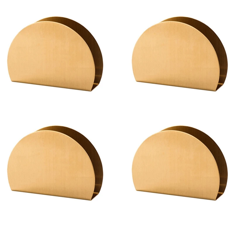 

4X Nordic Home And Wedding Decoration Table Napkin Holder Rack Gold Plated Storage Tower Holder For Hotel