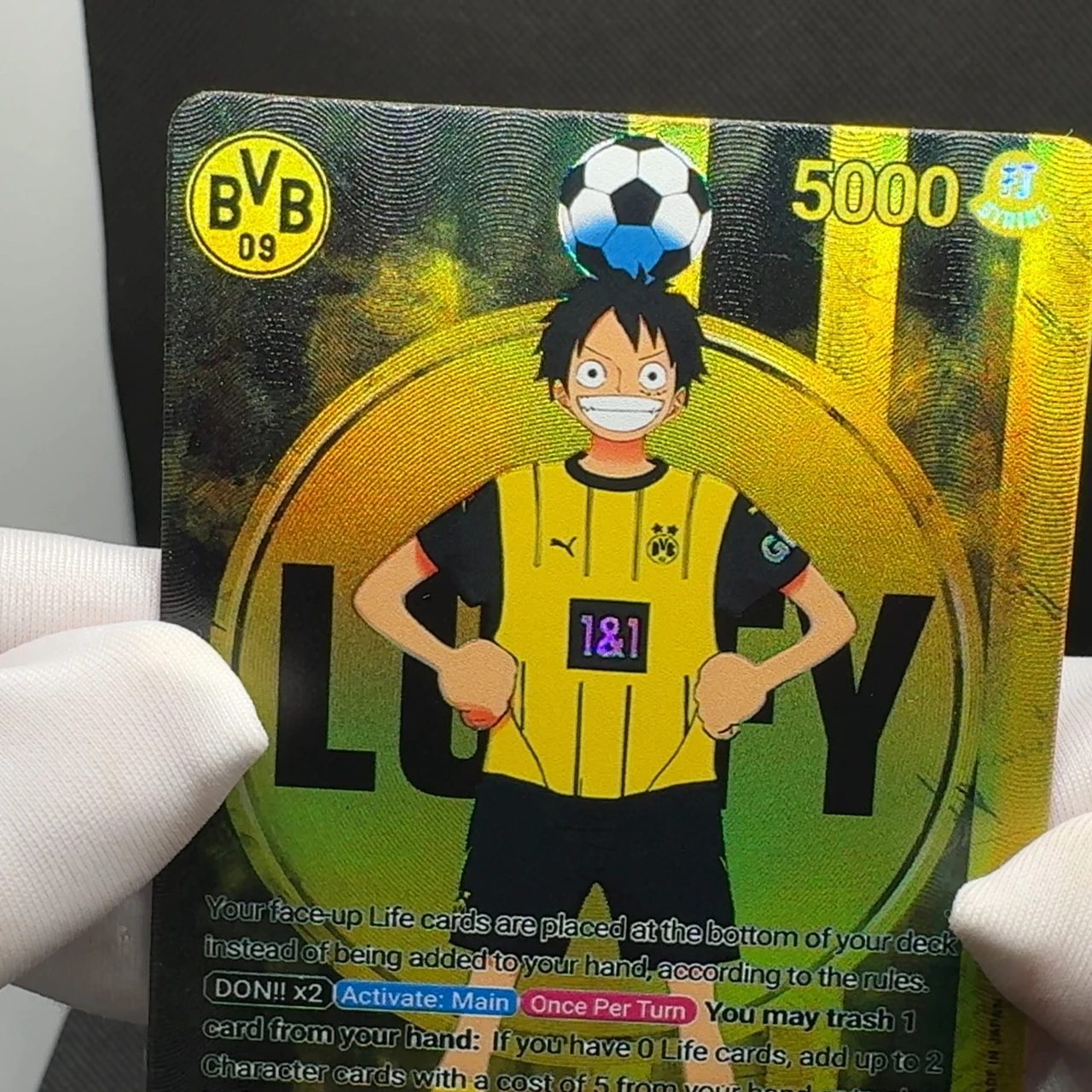 One Piece TCG BVB Luffy ST13-003 BY Luffy OPCG Английская лидерная карта Foild Текстурированная карта Черный Желтый Луффи (art.: 3920d293bc137) - 3920d293bc137