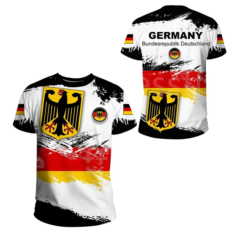 

German Flag Graphic T Shirt for Men 3D Printed Summer Sport Gym T-shirt Oversized Women Clothing Harajuku Fashion Streetwear Tee