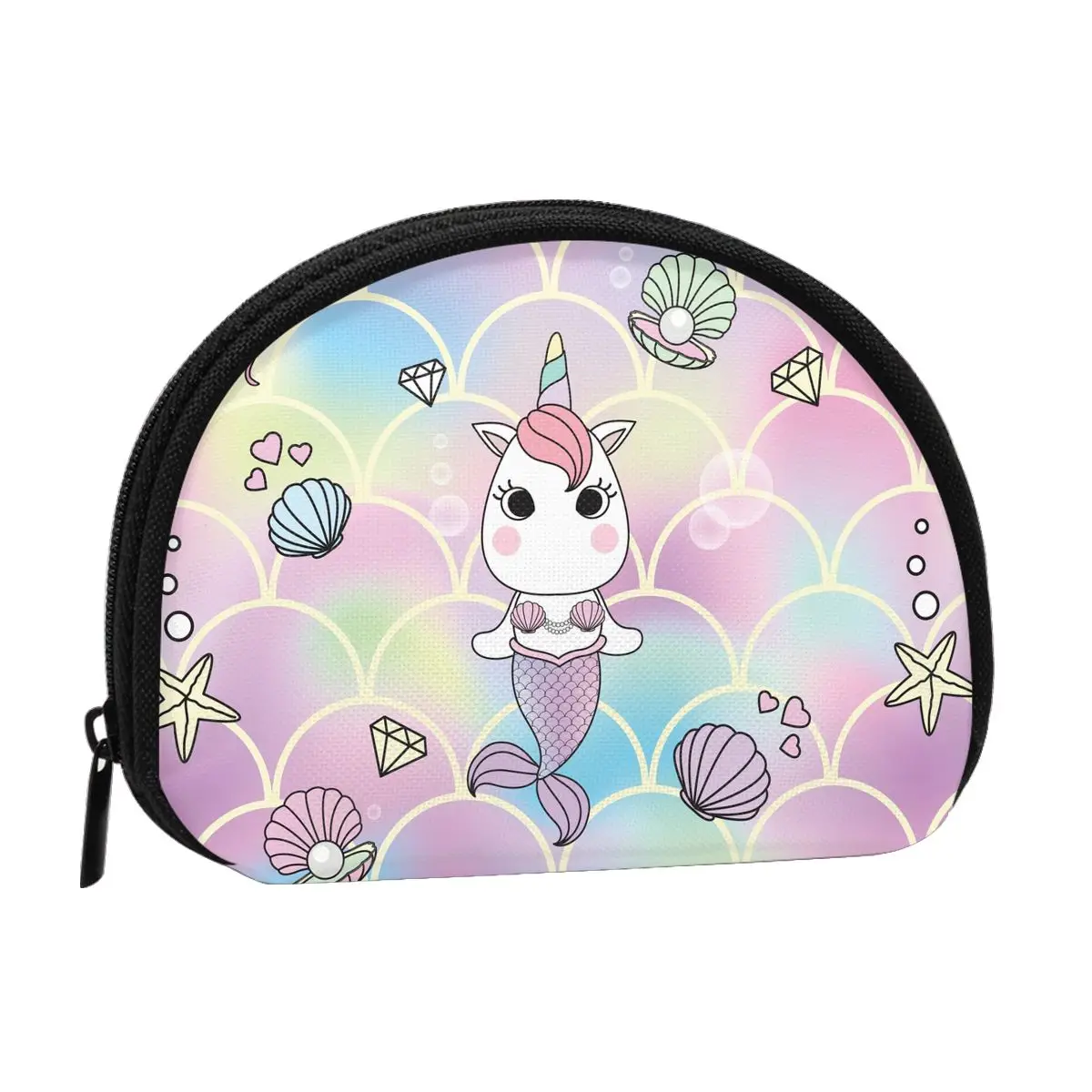 

Unicorns 3D Printing Coin Purse Ladies Shopping Portable Silver Coin Bag Travel Mini Credit Card ID Card Bag Gift