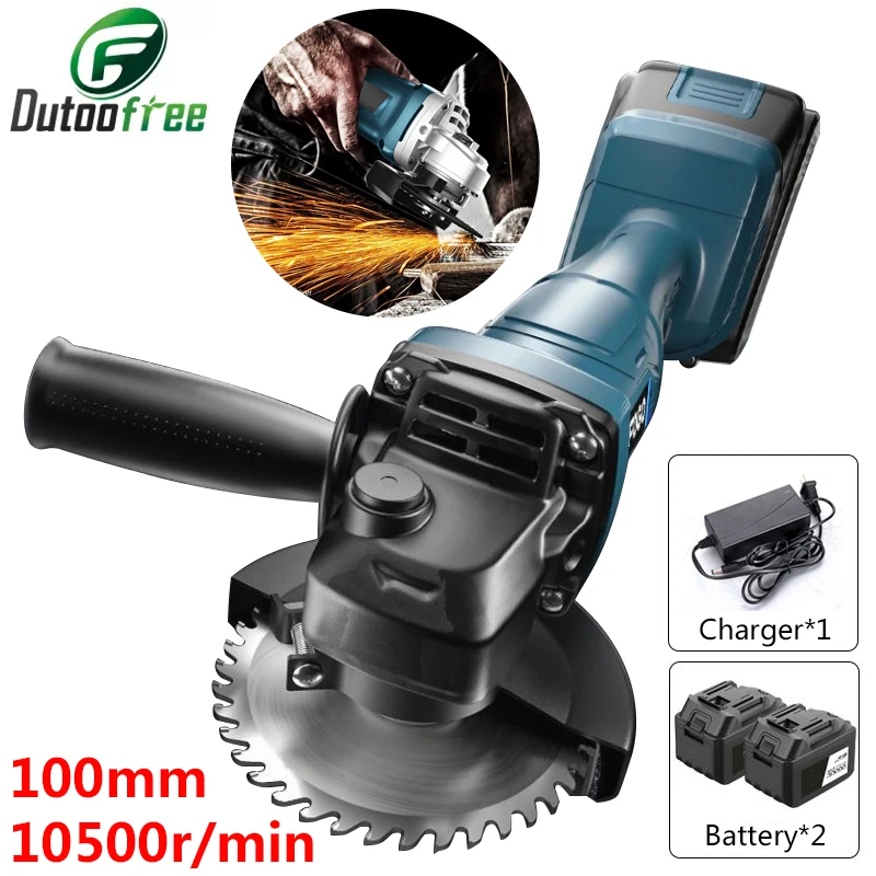 100mm Brushless Cordless Angle Grinder DIY Polisher Rechargeable Electric Grinding Machine Accessories Set Power Tool With Box