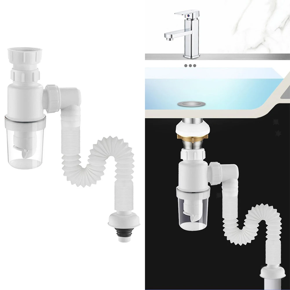 

ABS Sink Deodorant Launch Pipeline Kitchen Bathroom Sink Deodorant Sewer Drain Pipe Sink Strainer Drain Pipe Plumbing