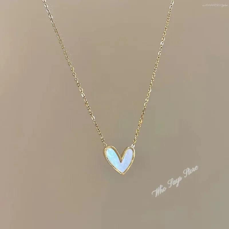 Корейская мода золотое ожерелье в форме сердца для женщин подходящий ко всему