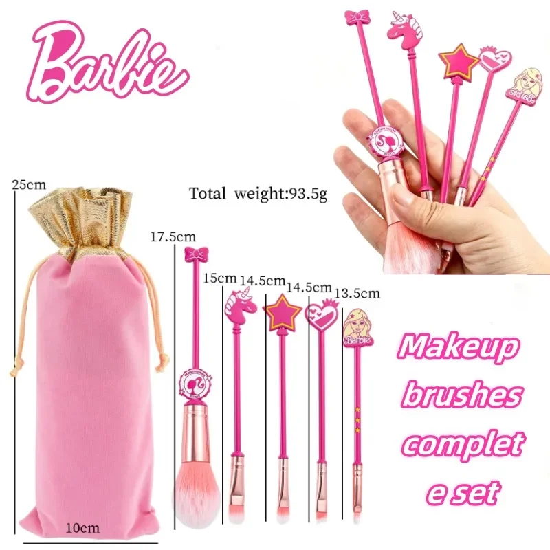 BARBIE Полный набор кистей для макияжа милые и портативные мультяшные красивые