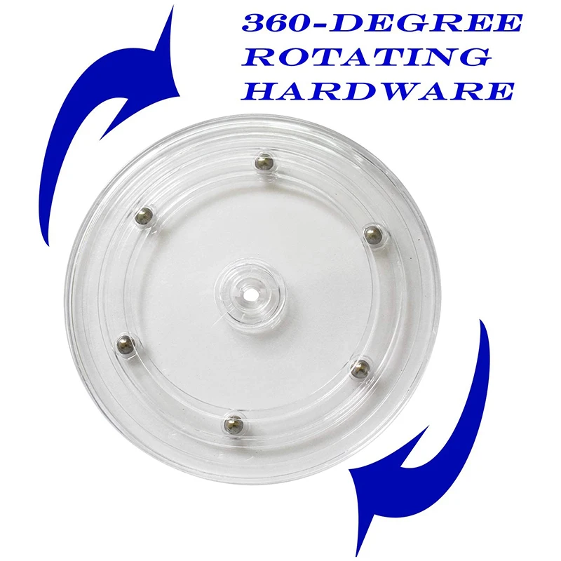 4Pcs Clear Lazy Susan Turntable, 6 Inch Acrylic Turntable Bearing For Decorating Cookies, Clear Swivel Organizer, Base