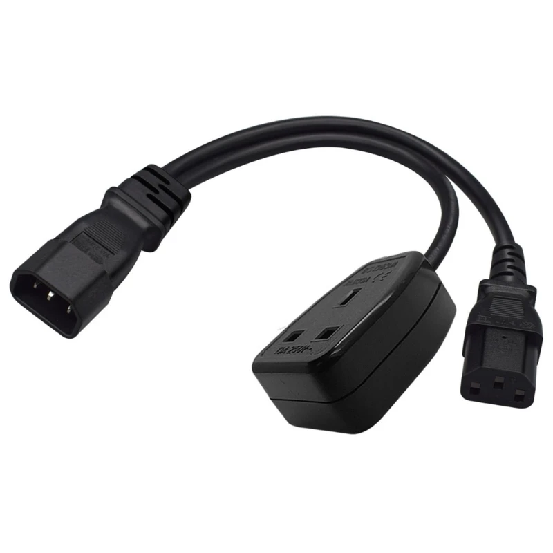 

3Pin Connector IEC320-C14 to IEC320-C13+UK13A Converter Power Cable Cord Wire