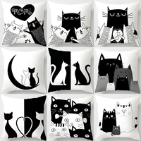 funny cute black lover cat pillowcase cushion cover 4545 polyester pillow cover sofa car home decor room decoration