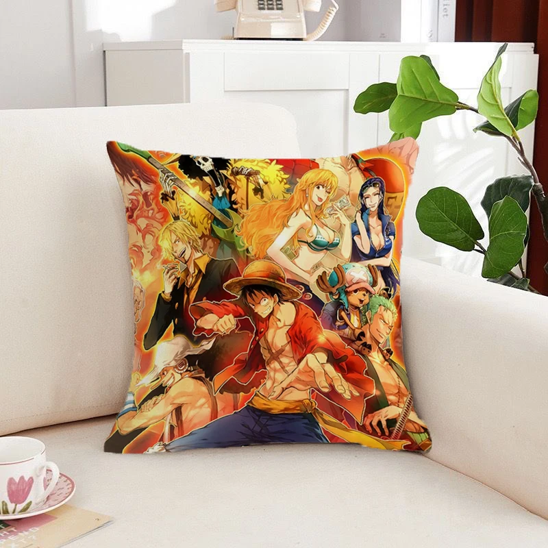 

Double Sided Printing Cushion Covers One Piece Short Plush Anime Pillow Cases Decorative Pillows for Sofa Pillowcase Cover 45*45