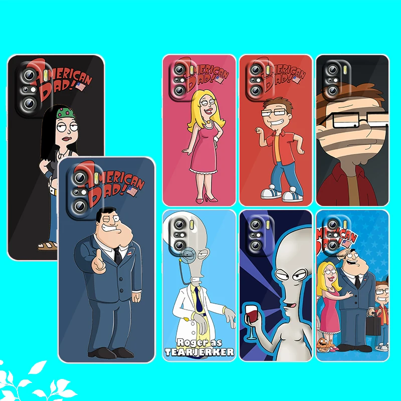 

Cartoon American Dad For Xiaomi Redmi Note 10S 10 K50 K40 Gaming Pro 10 9AT 9A 9C 9T 8 7A 6A 5 4X Transparent Phone Case
