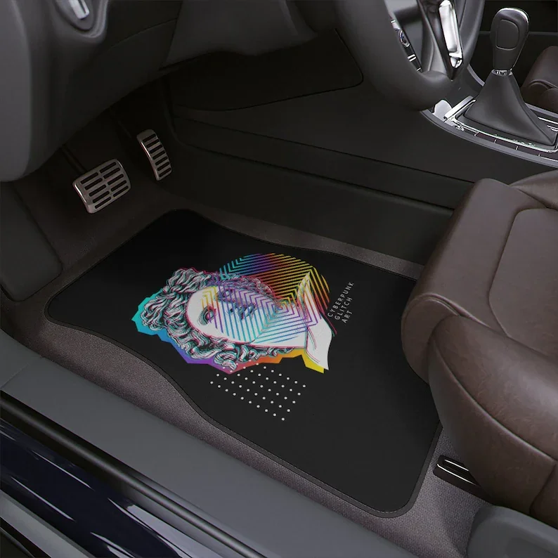 

Vaporwave car floor mat, harajuku, cute car accessories for teens, japanese, colorful, cyberpunk, futuristic, apollo statue, gre
