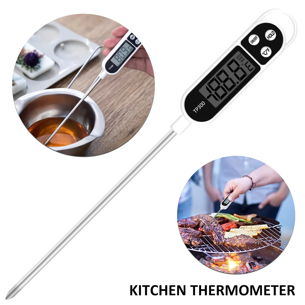 

Цифровой точный пищевой термометр с ЖК-дисплеем, Профессиональный Кухонный Термометр, портативный зонд для мяса, термометр для приготовлен...